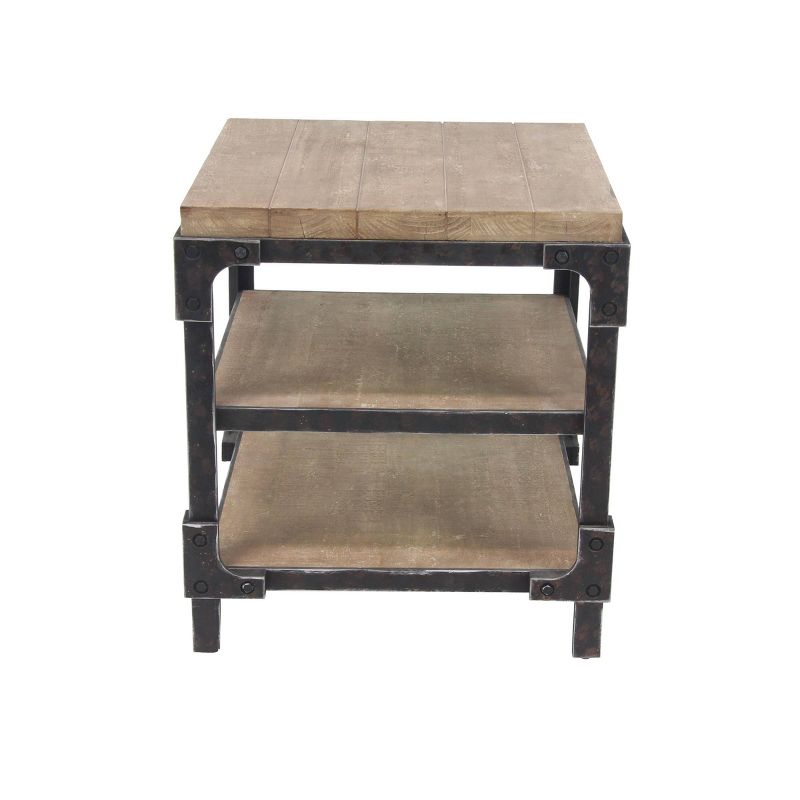 Industrial 3 Tier Side Table Brown - Olivia &#38; May, 1 of 20