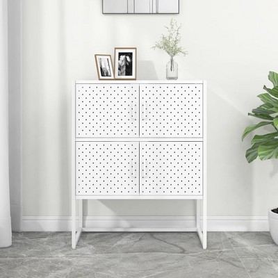 vidaXL Highboard White 31.5"x13.8"x39.4" Steel
