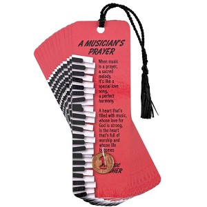Dicksons A Musician's Prayer, #1 Music Teacher, Red 6 x 2 Inch Paper Tassel Bookmark with Coin; Pack of 15 - 1 of 2