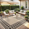 Washable Geometric Bordered Living Room Rugs, Soft Non Slip Bedroom Dining Room Carpet, Low Pile Floor Cover for Home Office - 3 of 4