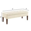 CAVINAS Modern Nailhead Accents Velvet Ottoman Bench with Internal Storage,Upholstered Storage Bench for Bedroom,Living Room - 4 of 4