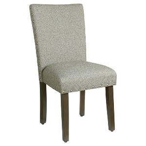 Classic Parsons Chair with Nailhead Trim - Sterling Gray - Homepop(Set of 2), Gray Sterling