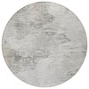 Silver Gray And Ivory Abstract Washable Indoor Outdoor Area Rug - 4 of 4