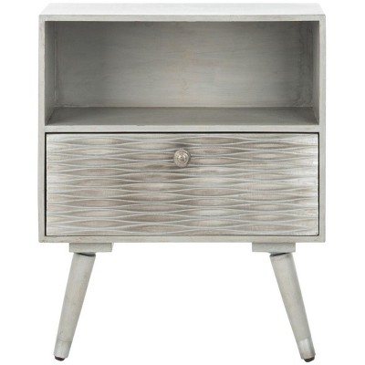 Brandy 1 Drawer Nightstand - Grey Walnut - Safavieh.