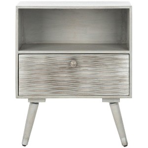 Brandy 1 Drawer Nightstand - Grey Walnut - Safavieh. - 1 of 4