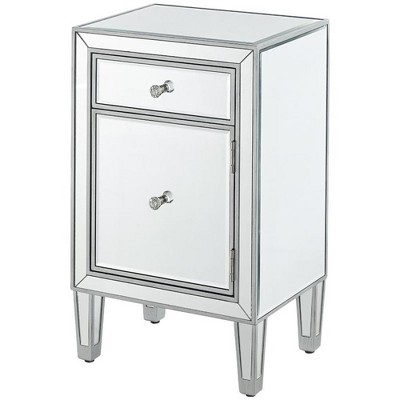 Elegant Lighting End table 1 drawer 18in. W x 13in. D x 29in. H in antique silver paint
