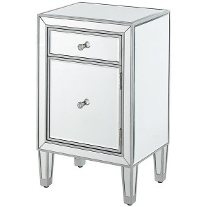 Elegant Lighting End table 1 drawer 18in. W x 13in. D x 29in. H in antique silver paint - 1 of 4