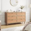 ORRD 6 Drawer Double Dresser for Bedroom, Modern Storage Chest with Handwoven Doors, Wide Top Dresser for Living Room, Entryway - 2 of 4