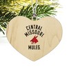University of Central Missouri Mules Heart Love Wood Christmas Tree Holiday Ornament - 2 of 3