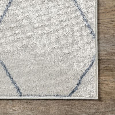 Veronica Blue Geometric Synthetic 5' x 8' Area Rug