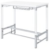 Coaster Norcrest Modern Pub Height Bar Table with Acrylic Legs and Wine Storage White High Gloss - 4 of 4