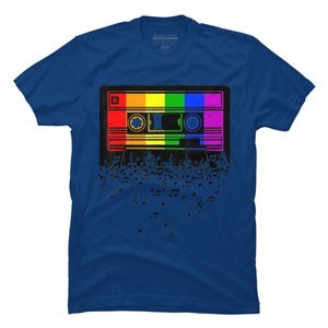 Adult Design By Humans Pride Rainbow Flag Music Note Cassette By Avocato T-Shirt - 1 of 3