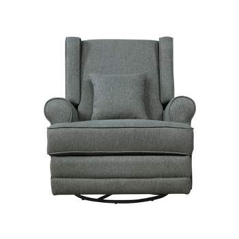 Evolur Melbourne Upholstered Seating Wing Back Glider Swivel Chair