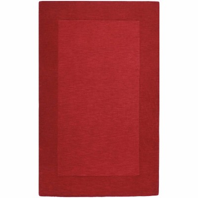 Hauteloom Bordered Solid Red Wool Rug