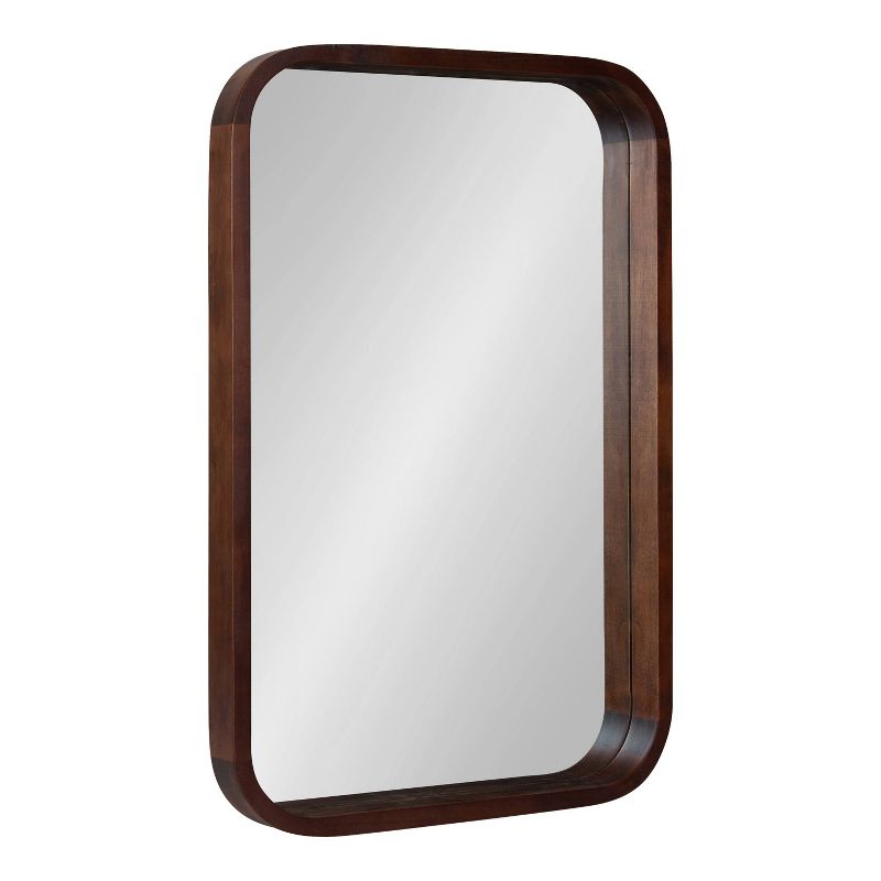20&#34; x 30&#34; Hutton Wood Framed Radius Rectangle Decorative Wall Mirror Walnut Brown - Kate &#38; Laurel All Things Decor, 1 of 10