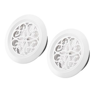 Unique Bargains Bathroom Home Office Adjustable Pattern Screen Grille Cover Louver Round Air Vent 2 Pcs - 1 of 3