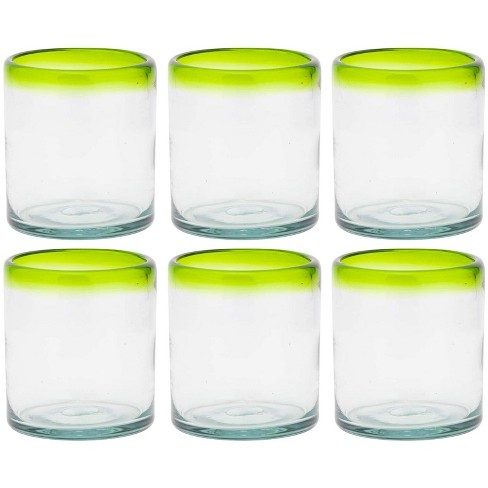 Whole Housewares Set of 6 Double Old Fashioned Glasses: Colored