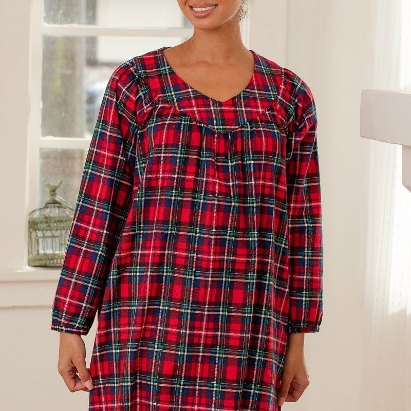 Women's Cotton Flannel Nightgown, Long Soft Sleep Dress, 4 of 6
