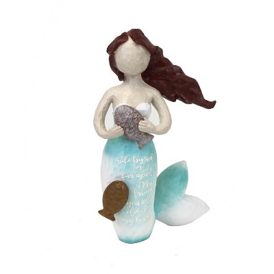 Beachcombers 8.5" RESIN TEXTURED MERMAID with FISH