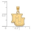 Black Bow Jewelry 10k Yellow Gold Marquette Golden Eagles NCAA Small Pendant - 2 of 3