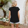 Women's V-Neck Ribbed T-Shirt | Relaxed Fit Short Sleeve Top - 2 of 4