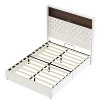 Polibi Velvet Bed Frame with Tufted Headboard, Shelf Storage, USB Ports & LED Light - 4 of 4