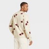 Houston White Adult Floral Print Fleece Crewneck Pullover Sweatshirt - Cream - 2 of 3