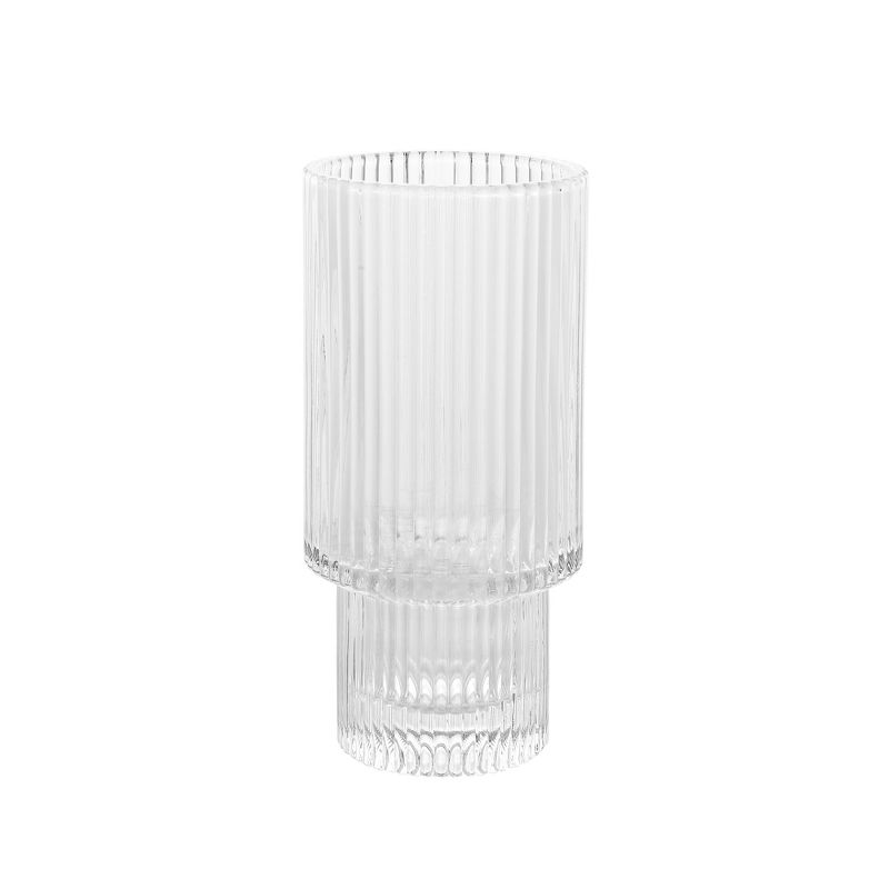 American Atelier Vintage Art Deco 11 oz. Fluted Drinking Glasses 4-Piece, Unique Cups for Weddings, Cocktails or Bar, Ribbed Glass Cup, 2 of 9