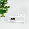 PJ Wood Stackable Wooden Shoe Rack Organizer for Closet Storage, Entryway Shelves, Tiered Cabinet for Shoes, 6 Pair Capacity, White - 4 of 4