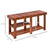 3-Tier Shoe Rack Bench, Acacia Wood Shoe Organizer, Rustic Entryway Bench with Storage Shelves for Entryway, Hallway, Livingroom - 3 of 4