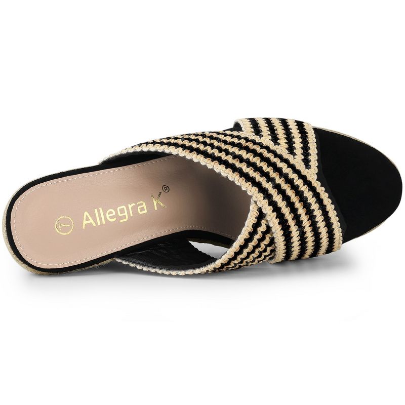 Allegra K Women's Espadrilles Wedges Slide Wedge Sandals, 5 of 8