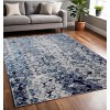 HomeRoots 5' X 8' Blue Ivory And Gray Geometric Distressed Area Rug - 2 of 3