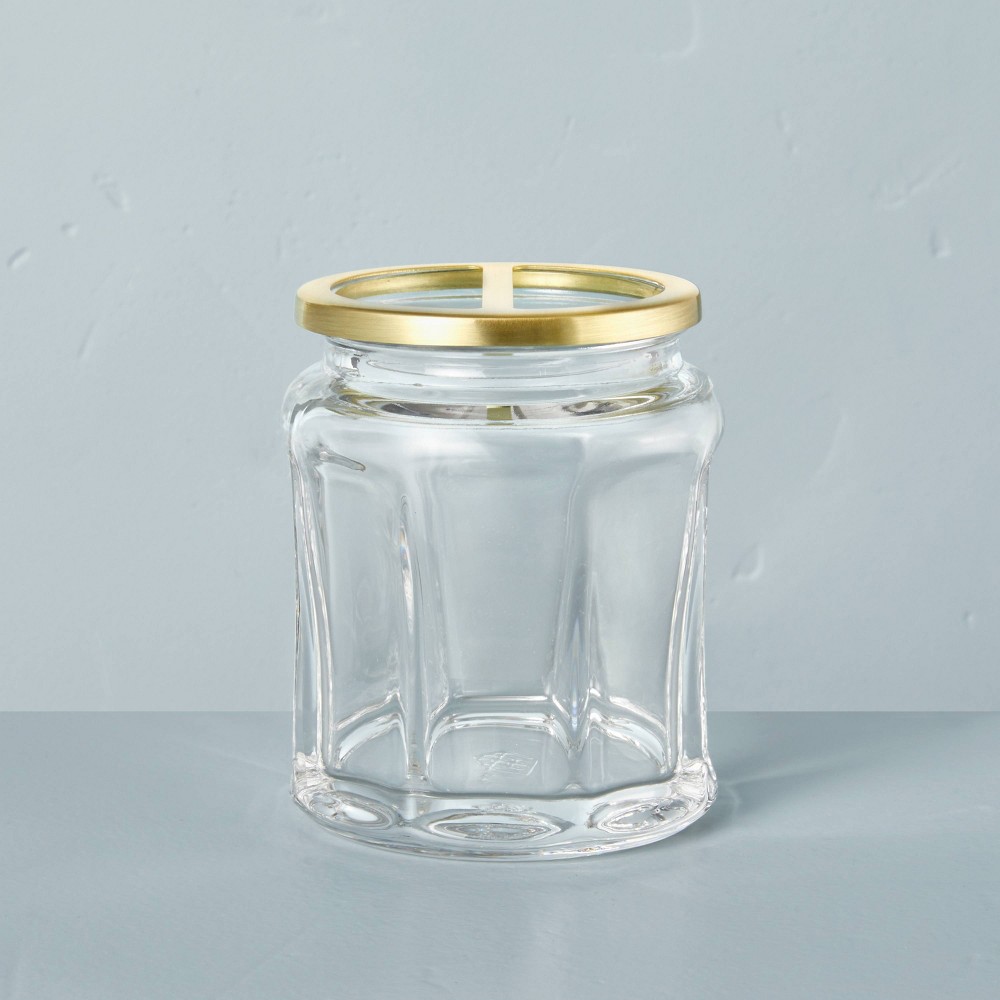 Sculpted Glass Toothbrush Holder Clear/Brass - Hearth & Hand with Magnolia