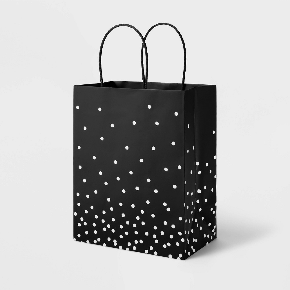 Photos - Other Souvenirs Black/White Dots Small Gift Bag - Spritz™