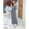 Women's Hooded Sweater Dress Long Sleeve Zip Front Bodycon Dress with Side Slits Casual Tunic Dress - 4 of 4