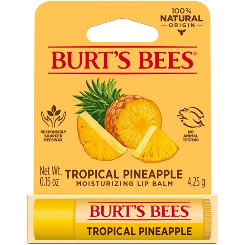 Burt's Bees 100% Natural Origin Moisturizing Lip Balm, Tropical Pineapple,  Berry Agua Fresca, Dragon Fruit