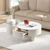 Sapphtopaz 2-Piece Nesting Coffee Table Set for Living Room, Round Modern Coffee Table with Storage Drawer, Space-Saving Center Table - 2 of 4
