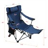 Gulches Portable Folding Camping Chair - Dark Blue, 3-Level Reclining, Built-In Cup Holder & Side Pocket, Heavy-Duty Steel Frame - 2 of 4