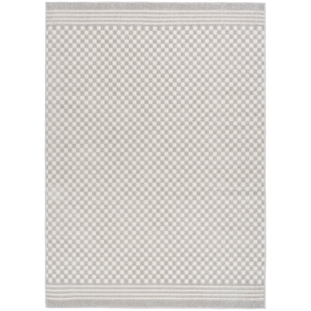 Photos - Area Rug Nourison 3'11"x5'11" Care Free Checkered Machine Woven Indoor  Lig 