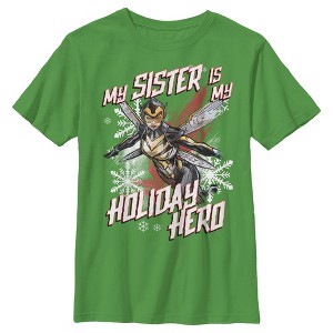 Boy's Marvel Wasp Sister Holiday Hero T-Shirt - 1 of 3