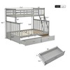 Okak Twin Over Full Bunk Bed with Storage Drawers, Wooden Bunk Bed with Ladder and Safety Guard Rails - 3 of 4