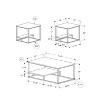 Monarch Specialties Table Set 3Pcs Set Coffee End Side Accent Living Room Metal Laminate White Grey Contemporary Modern - 4 of 4