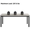71 Inch Rectangle Dining Table for 6-8 People, Large Rectangle Kitchen Table, Modern Industrial Dining Room Table, Metal Legs, Round Corners - 3 of 4