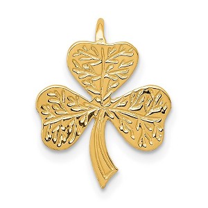 Black Bow Jewelry 14k Yellow Gold Shamrock Slide Pendant, 13mm (1/2 inch) - 1 of 4