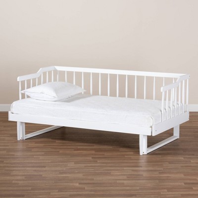 White Twin to King Expandable Wood Spindle Daybed