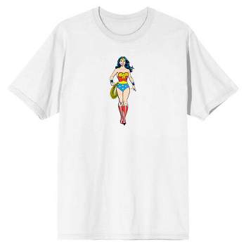 Wonder Woman Superhero Power Pose Men's White Graphic Tee