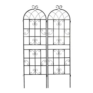 Lirago 2 Pack Metal Garden Trellis Rustproof Climbing Plant Support for Outdoor Flowers Vines Vegetables Black Powder Coated 71"H x 19.7"W x 1"D - 1 of 4