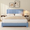 Vipbear Boucle Bed Frame,Upholstered Bed Frame With Headboard, Surface Cover Soft Cloud Bed Frame Easy Assembly, No Box Spring Required - 3 of 4