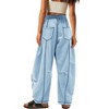 Clearlove Womens Baggy Wide Leg Pants Casual Trousers Lounge Pants Drawstring Barrel Sweatpants with Pockets - 2 of 4