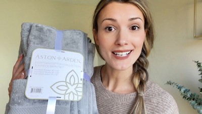Oversized Light Grey Egyptian Cotton Bath Towels Set